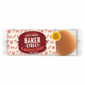 BAKER STREET 6PK PLAIN BURGER BUNS